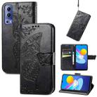 For vivo Y72 5G Butterfly Love Flowers Embossed Horizontal Flip Leather Case with Holder & Card Slots & Wallet & Lanyard(Black) - 1