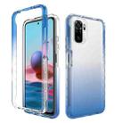 For Xiaomi Redmi Note 10 High Transparency Two-color Gradual Change PC+TPU Phone Case(Blue) - 1