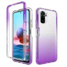 For Xiaomi Redmi Note 10 High Transparency Two-color Gradual Change PC+TPU Phone Case(Purple) - 1