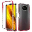 For Xiaomi Poco X3 NFC High Transparency Two-color Gradual Change PC+TPU Phone Case(Red) - 1