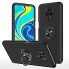 For Xiaomi Redmi Note 9 Pro / Note 9S PC + TPU Shockproof Magnetic Phone Case with Invisible Ring Holder(Black) - 1