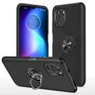 For Xiaomi Redmi Note 10 4G PC + TPU Shockproof Magnetic Phone Case with Invisible Ring Holder(Black) - 1