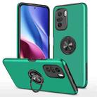 For Xiaomi Redmi K40 PC + TPU Shockproof Magnetic Phone Case with Invisible Ring Holder(Dark Green) - 1