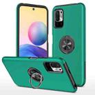 For Xiaomi Redmi Note 10 5G PC + TPU Shockproof Magnetic Phone Case with Invisible Ring Holder(Dark Green) - 1