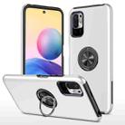 For Xiaomi Redmi Note 10 5G PC + TPU Shockproof Magnetic Phone Case with Invisible Ring Holder(Silver) - 1