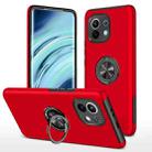 For Xiaomi Mi 11 PC + TPU Shockproof Magnetic Phone Case with Invisible Ring Holder(Red) - 1