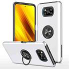 For Xiaomi Poco X3 / X3 NFC PC + TPU Shockproof Magnetic Phone Case with Invisible Ring Holder(Silver) - 1