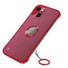 Metal CD Texture Borderless Transparent Frosted Phone Case For iPhone 13(Red) - 1