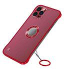 Metal CD Texture Borderless Transparent Frosted Phone Case For iPhone 13 Pro(Red) - 1