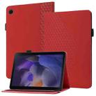 For Samsung Galaxy Tab A8 10.5 2021 X200/X205 Rhombus Skin Feel Horizontal Flip Tablet Leather Case with Card Slots & Holder(Red) - 1