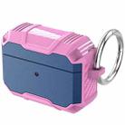 Wireless Earphone TPU + PC Shockproof Case with Hook For AirPods Pro(Navy Blue Pink) - 1