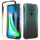 For Motorola Moto G9 Play Shockproof High Transparency Two-color Gradual Change PC+TPU Candy Colors Phone Protective Case(Black) - 1