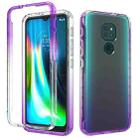 For Motorola Moto G9 Play Shockproof High Transparency Two-color Gradual Change PC+TPU Candy Colors Phone Protective Case(Purple) - 1