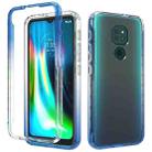 For Motorola Moto G9 Play Shockproof High Transparency Two-color Gradual Change PC+TPU Candy Colors Phone Protective Case(Blue) - 1