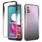 For Motorola Moto G30 Shockproof High Transparency Two-color Gradual Change PC+TPU Candy Colors Phone Protective Case(Black) - 1