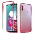 For Motorola Moto G30 Shockproof High Transparency Two-color Gradual Change PC+TPU Candy Colors Phone Protective Case(Red) - 1