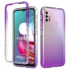 For Motorola Moto G30 Shockproof High Transparency Two-color Gradual Change PC+TPU Candy Colors Phone Protective Case(Purple) - 1