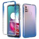 For Motorola Moto G30 Shockproof High Transparency Two-color Gradual Change PC+TPU Candy Colors Phone Protective Case(Blue) - 1