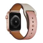 Leather Watch Band For Apple Watch Ultra 49mm / Series 8&7 45mm / SE 2&6&SE&5&4 44mm / 3&2&1 42mm(Pink Beige Stitch Pattern) - 2