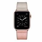Leather Watch Band For Apple Watch Ultra 49mm / Series 8&7 45mm / SE 2&6&SE&5&4 44mm / 3&2&1 42mm(Pink Beige Stitch Pattern) - 3