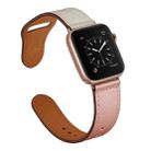 Leather Watch Band For Apple Watch Ultra 49mm / Series 8&7 45mm / SE 2&6&SE&5&4 44mm / 3&2&1 42mm(Pink Beige Stitch Pattern) - 4