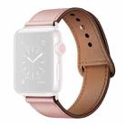 Leather Watch Band For Apple Watch Ultra 49mm / Series 8&7 45mm / SE 2&6&SE&5&4 44mm / 3&2&1 42mm(Pink Stitch Pattern) - 1
