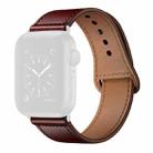 Leather Watch Band For Apple Watch Ultra 49mm / Series 8&7 45mm / SE 2&6&SE&5&4 44mm / 3&2&1 42mm(Red Palm Oil Leather + Black Buckle) - 1