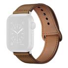 Leather Watch Band For Apple Watch Ultra 49mm / Series 8&7 45mm / SE 2&6&SE&5&4 44mm / 3&2&1 42mm(Dark Brown Crazy Horse + Black Buckle) - 1