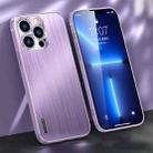 For iPhone 13 Pro Brushed Texture Shockproof Phone Case (Light Purple) - 1