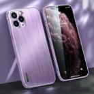 For iPhone 11 Pro Max Brushed Texture Shockproof Phone Case (Light Purple) - 1