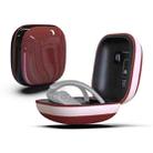 Mirror Surface Silicone + PC Wireless Earphone Protective Case for Beats Powerbeats Pro(Dark Red+White) - 1