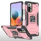 For Xiaomi Redmi Note10 Pro Magnetic Armor Shockproof Phone Case with Metal Ring Holder(Rose Gold) - 1