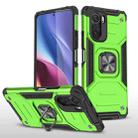 For Xiaomi Redmi K40 Magnetic Armor Shockproof Phone Case with Metal Ring Holder(Green) - 1