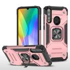 For Huawei Y6P Magnetic Armor Shockproof Phone Case with Metal Ring Holder(Rose Gold) - 1