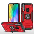 For Huawei Y6P Magnetic Armor Shockproof Phone Case with Metal Ring Holder(Red) - 1