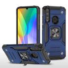 For Huawei Y6P Magnetic Armor Shockproof Phone Case with Metal Ring Holder(Blue) - 1