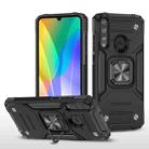 For Huawei Y6P Magnetic Armor Shockproof Phone Case with Metal Ring Holder(Black) - 1