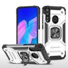 For Huawei Y7P Magnetic Armor Shockproof Phone Case with Metal Ring Holder(Silver) - 1