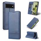 For Google Pixel 6 AZNS Magnetic Calf Texture Horizontal Flip Phone Leather Case(Dark Blue) - 1