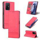 For Xiaomi Mi 11T / 11T Pro AZNS Magnetic Calf Texture Horizontal Flip Phone Leather Case(Red) - 1