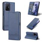 For Xiaomi Mi 11T / 11T Pro AZNS Magnetic Calf Texture Horizontal Flip Phone Leather Case(Dark Blue) - 1