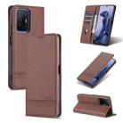 For Xiaomi Mi 11T / 11T Pro AZNS Magnetic Calf Texture Horizontal Flip Phone Leather Case(Dark Brown) - 1