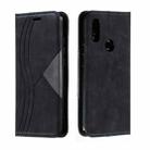 For Xiaomi Redmi 7 Splicing Color Magnetic Hem Horizontal Flip Leather Case with Holder & Card Slots(Black) - 1