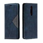 For Xiaomi Redmi K20/K20 Pro/Mi 9T Splicing Color Magnetic Hem Horizontal Flip Leather Case with Holder & Card Slots(Blue) - 1