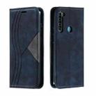 For Xiaomi Redmi Note 8 Splicing Color Magnetic Hem Horizontal Flip Leather Case with Holder & Card Slots(Blue) - 1