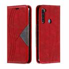 For Xiaomi Redmi Note 8 Splicing Color Magnetic Hem Horizontal Flip Leather Case with Holder & Card Slots(Red) - 1