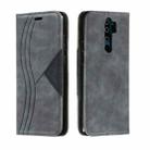 For Xiaomi Redmi Note 8 Pro Splicing Color Magnetic Hem Horizontal Flip Leather Case with Holder & Card Slots(Grey) - 1