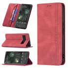 For Google Pixel 6 Pro Magnetic RFID Blocking Anti-Theft Leather Case with Holder & Card Slots & Wallet(Red) - 1