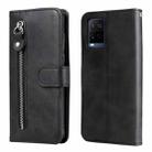 For vivo Y21 / Y21S / Y33S Fashion Calf Texture Zipper Horizontal Flip Leather Phone Case(Black) - 1
