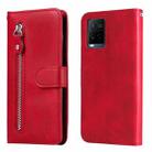 For vivo Y21 / Y21S / Y33S Fashion Calf Texture Zipper Horizontal Flip Leather Phone Case(Red) - 1